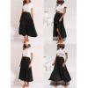 imageNASHALYLY Skirts for Women Boho Elastic Waisted Drawstring Swing Ruched 3 Tiered Maxi Skirt with PocketsBlack