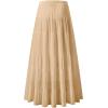 imageNASHALYLY Womens Chiffon Elastic High Waist Pleated ALine Flared Maxi SkirtsApricot