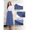 imageNASHALYLY Womens Chiffon Elastic High Waist Pleated ALine Flared Maxi SkirtsBeja Blue