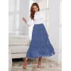 imageNASHALYLY Womens Chiffon Elastic High Waist Pleated ALine Flared Maxi SkirtsBeja Blue