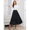 imageNASHALYLY Womens Chiffon Elastic High Waist Pleated ALine Flared Maxi SkirtsBlack
