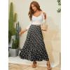 imageNASHALYLY Womens Chiffon Elastic High Waist Pleated ALine Flared Maxi SkirtsBlack White Flower