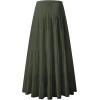 imageNASHALYLY Womens Chiffon Elastic High Waist Pleated ALine Flared Maxi SkirtsBlackish Green