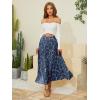imageNASHALYLY Womens Chiffon Elastic High Waist Pleated ALine Flared Maxi SkirtsBlue Floral1