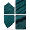 imageNASHALYLY Womens Chiffon Elastic High Waist Pleated ALine Flared Maxi SkirtsBluish Green