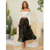 imageNASHALYLY Womens Chiffon Elastic High Waist Pleated ALine Flared Maxi SkirtsBoho Floral