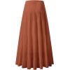 imageNASHALYLY Womens Chiffon Elastic High Waist Pleated ALine Flared Maxi SkirtsCoffee2