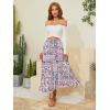 imageNASHALYLY Womens Chiffon Elastic High Waist Pleated ALine Flared Maxi SkirtsFloral351