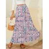 imageNASHALYLY Womens Chiffon Elastic High Waist Pleated ALine Flared Maxi SkirtsFloral351