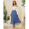 imageNASHALYLY Womens Chiffon Elastic High Waist Pleated ALine Flared Maxi SkirtsFlower187