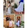 imageNASHALYLY Womens Chiffon Elastic High Waist Pleated ALine Flared Maxi SkirtsFlower215