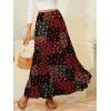 imageNASHALYLY Womens Chiffon Elastic High Waist Pleated ALine Flared Maxi SkirtsFlower215