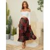 imageNASHALYLY Womens Chiffon Elastic High Waist Pleated ALine Flared Maxi SkirtsFlower215