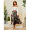 imageNASHALYLY Womens Chiffon Elastic High Waist Pleated ALine Flared Maxi SkirtsFlower231