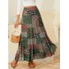 imageNASHALYLY Womens Chiffon Elastic High Waist Pleated ALine Flared Maxi SkirtsFlower231