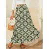 imageNASHALYLY Womens Chiffon Elastic High Waist Pleated ALine Flared Maxi SkirtsGreen White