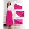 imageNASHALYLY Womens Chiffon Elastic High Waist Pleated ALine Flared Maxi SkirtsHot Pink