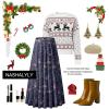 imageNASHALYLY Womens Chiffon Elastic High Waist Pleated ALine Flared Maxi SkirtsIce Blue Floral