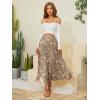 imageNASHALYLY Womens Chiffon Elastic High Waist Pleated ALine Flared Maxi SkirtsPeony