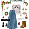imageNASHALYLY Womens Chiffon Elastic High Waist Pleated ALine Flared Maxi SkirtsPowder Blue