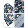 imageNASHALYLY Womens Chiffon Elastic High Waist Pleated ALine Flared Maxi SkirtsRetro Blue Floral