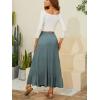 imageNASHALYLY Womens Chiffon Elastic High Waist Pleated ALine Flared Maxi SkirtsSage Green
