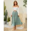 imageNASHALYLY Womens Chiffon Elastic High Waist Pleated ALine Flared Maxi SkirtsSage Green Floral