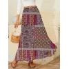 imageNASHALYLY Womens Chiffon Elastic High Waist Pleated ALine Flared Maxi SkirtsVintage Flower