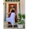 imageNASHALYLY Womens Chiffon Elastic High Waist Pleated ALine Flared Maxi SkirtsWhite