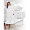 imageNASHALYLY Womens Chiffon Elastic High Waist Pleated ALine Flared Maxi SkirtsWhite