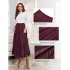 imageNASHALYLY Womens Chiffon Elastic High Waist Pleated ALine Flared Maxi SkirtsWine