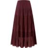 imageNASHALYLY Womens Chiffon Elastic High Waist Pleated ALine Flared Maxi SkirtsWine