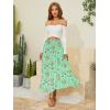 imageNASHALYLY Womens Chiffon Elastic High Waist Pleated ALine Flared Maxi SkirtsYellow Flower