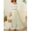 imageNASHALYLY Womens Chiffon Elastic High Waist Pleated ALine Flared Maxi SkirtsYellow Rose