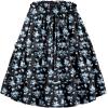 imageNASHALYLY Womens Summer Boho Floral Print Mini Skirt High Waist Drawstring Tiered SkirtsBlack Blue Flower
