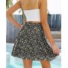 imageNASHALYLY Womens Summer Boho Floral Print Mini Skirt High Waist Drawstring Tiered SkirtsBlack Dots