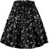 imageNASHALYLY Womens Summer Boho Floral Print Mini Skirt High Waist Drawstring Tiered SkirtsBlack White Floral