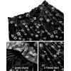 imageNASHALYLY Womens Summer Boho Floral Print Mini Skirt High Waist Drawstring Tiered SkirtsBlack White Floral
