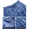 imageNASHALYLY Womens Summer Boho Floral Print Mini Skirt High Waist Drawstring Tiered SkirtsBlue Floral
