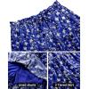 imageNASHALYLY Womens Summer Boho Floral Print Mini Skirt High Waist Drawstring Tiered SkirtsBlue White Floral
