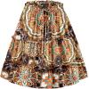 imageNASHALYLY Womens Summer Boho Floral Print Mini Skirt High Waist Drawstring Tiered SkirtsBohemian Floral