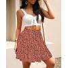 imageNASHALYLY Womens Summer Boho Floral Print Mini Skirt High Waist Drawstring Tiered SkirtsBrown115