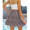 imageNASHALYLY Womens Summer Boho Floral Print Mini Skirt High Waist Drawstring Tiered SkirtsDeep Red Floral