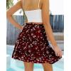 imageNASHALYLY Womens Summer Boho Floral Print Mini Skirt High Waist Drawstring Tiered SkirtsFloral100
