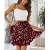 imageNASHALYLY Womens Summer Boho Floral Print Mini Skirt High Waist Drawstring Tiered SkirtsFloral100