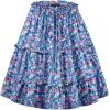 imageNASHALYLY Womens Summer Boho Floral Print Mini Skirt High Waist Drawstring Tiered SkirtsFloral86