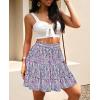 imageNASHALYLY Womens Summer Boho Floral Print Mini Skirt High Waist Drawstring Tiered SkirtsFlower38