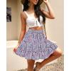 imageNASHALYLY Womens Summer Boho Floral Print Mini Skirt High Waist Drawstring Tiered SkirtsFlower38