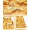 imageNASHALYLY Womens Summer Boho Floral Print Mini Skirt High Waist Drawstring Tiered SkirtsFlower4