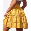 imageNASHALYLY Womens Summer Boho Floral Print Mini Skirt High Waist Drawstring Tiered SkirtsFlower4